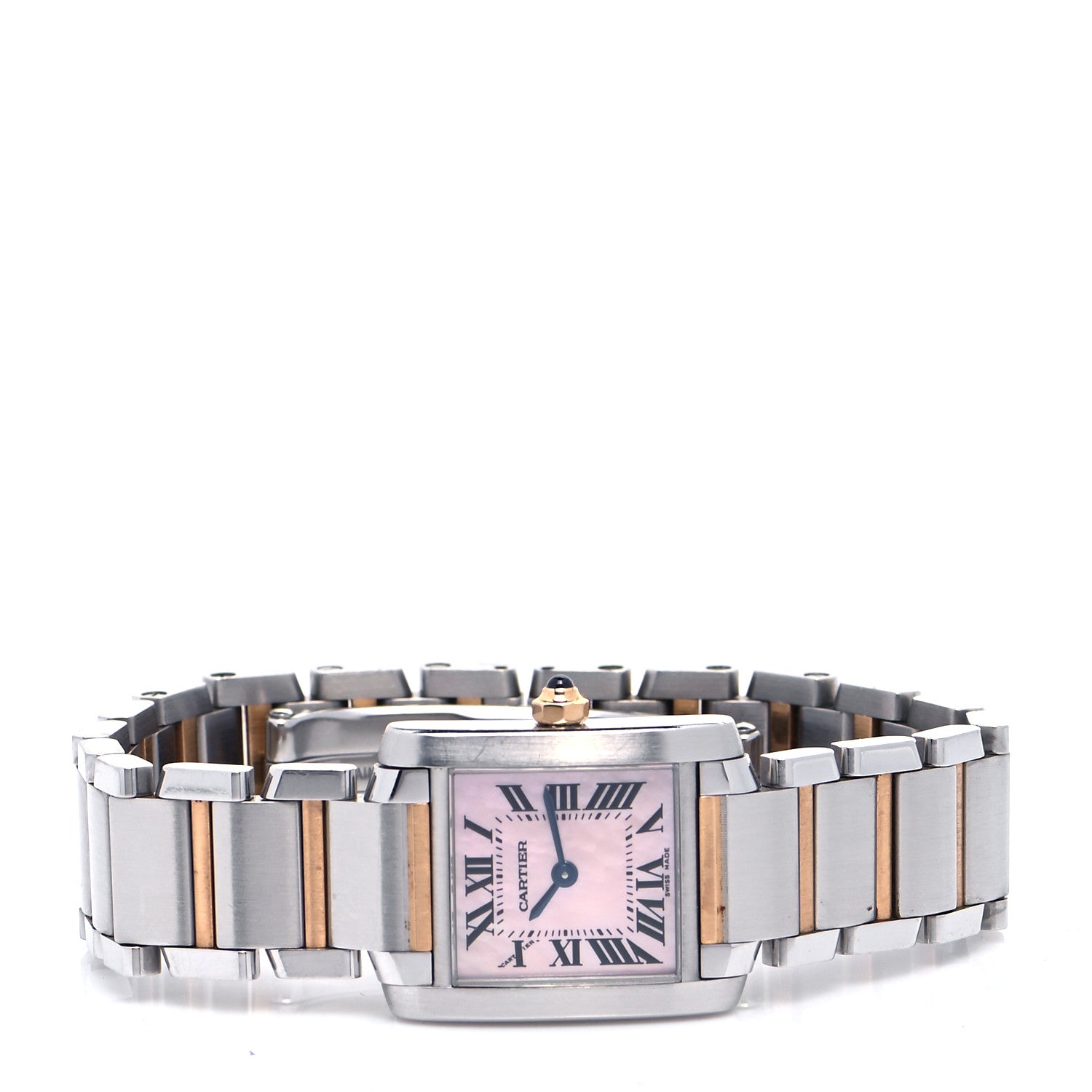 Cartier Stainless Steel 18K Pink Gold Mother of Pearl 20mm Tank Francaise Quartz Watch 2 of 4