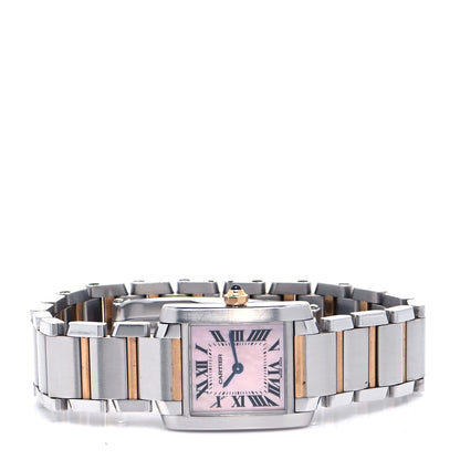 Cartier Stainless Steel 18K Pink Gold Mother of Pearl 20mm Tank Francaise Quartz Watch 2 of 4