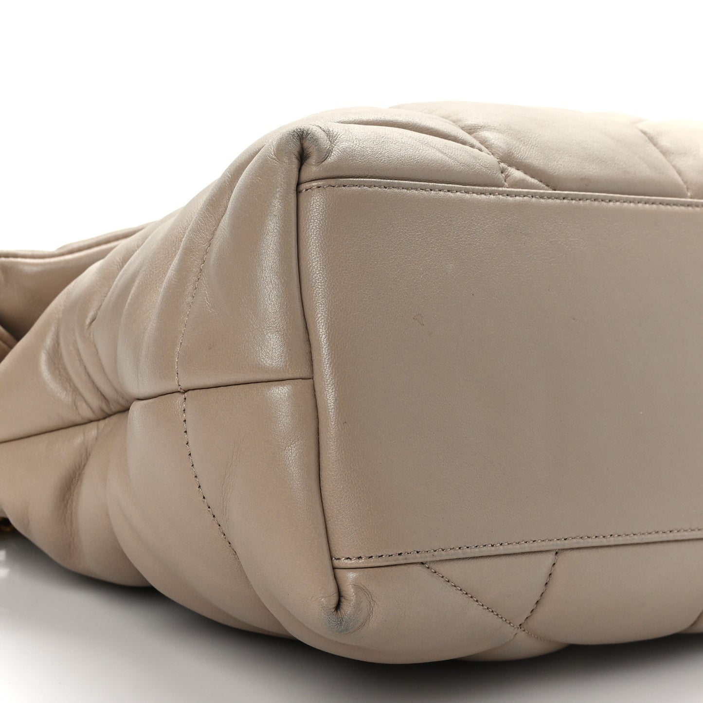 Lambskin Quilted Medium Loulou Puffer Monogram Chain Satchel Dark Beige