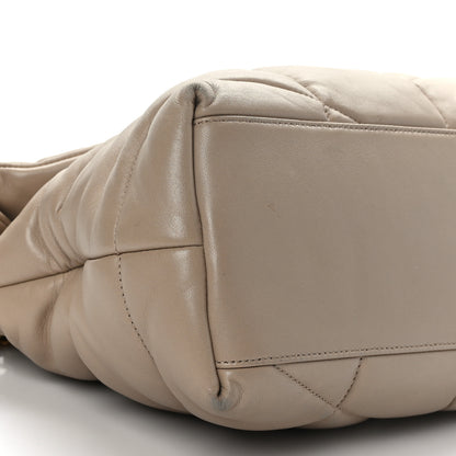 Saint Laurent Lambskin Quilted Medium Loulou Puffer Monogram Chain Satchel Dark Beige 8 of 9