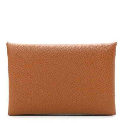Hermes Epsom Calvi Card Case Gold 1 of 8