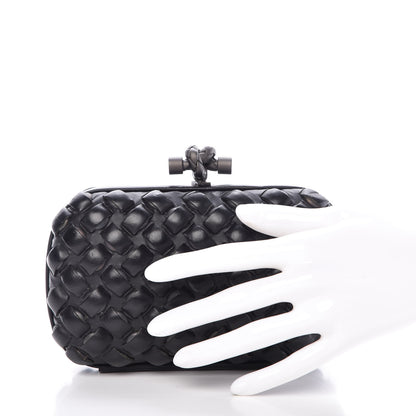 Bottega Veneta Nappa Intrecciato Studded Knot Clutch Black 2 of 8