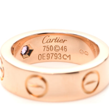 Cartier 18K Pink Gold Pink Sapphire 5.5mm LOVE Ring 46 3.75 4 of 4