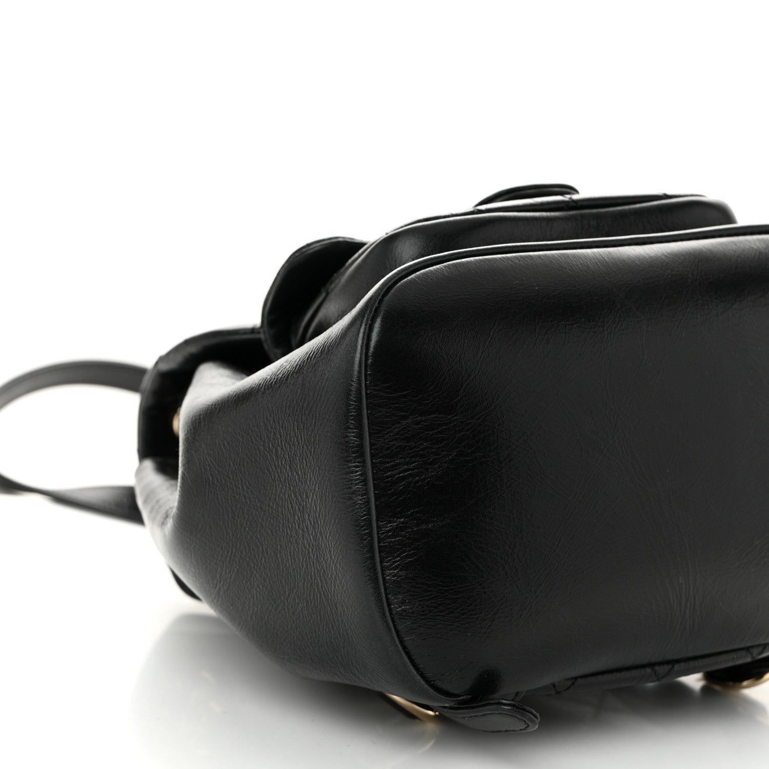 Chanel Glazed Aged Calfskin Quilted Small Duma Drawstring Backpack Black 9 of 11
