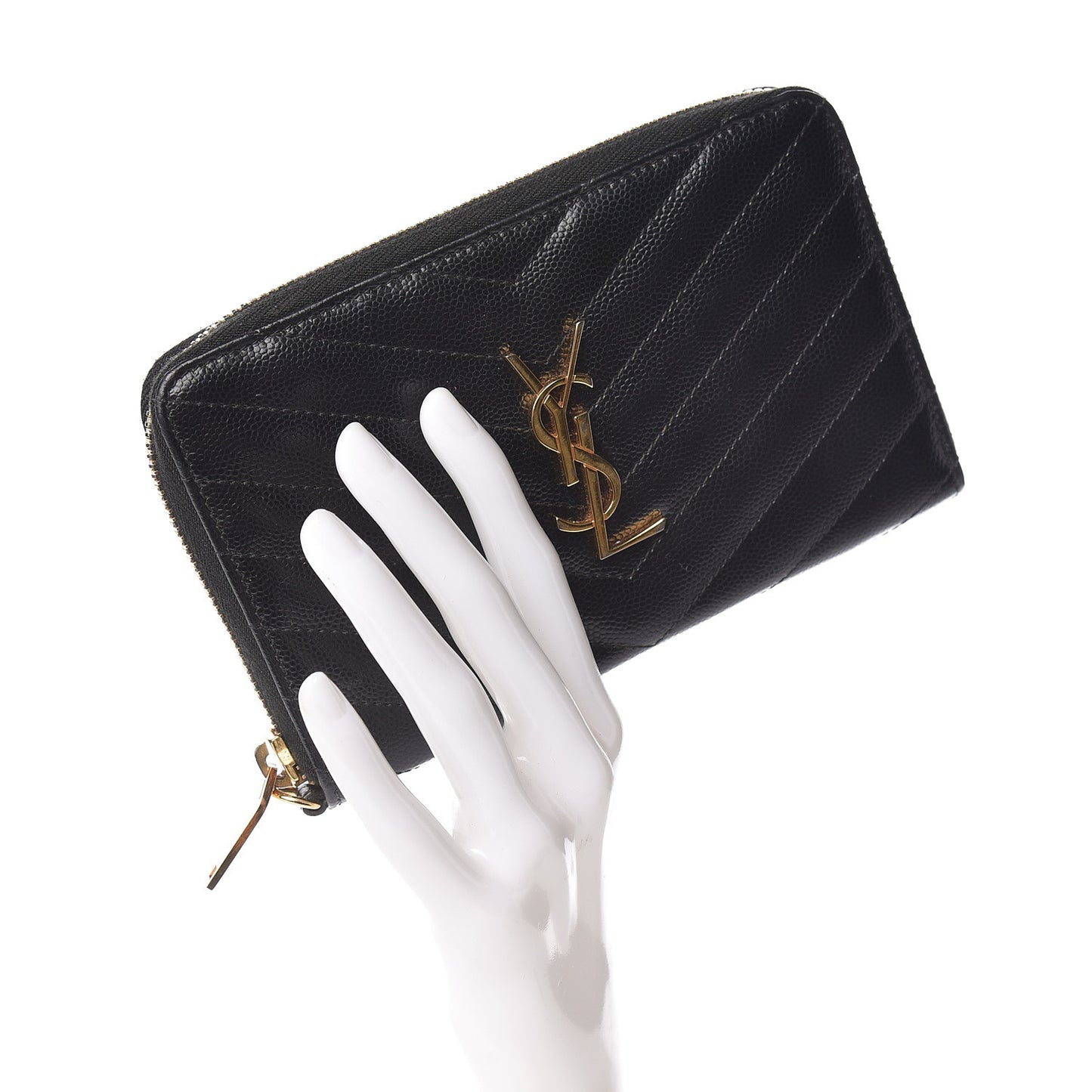 Grain De Poudre Matelasse Chevron Monogram Phone Wallet Black