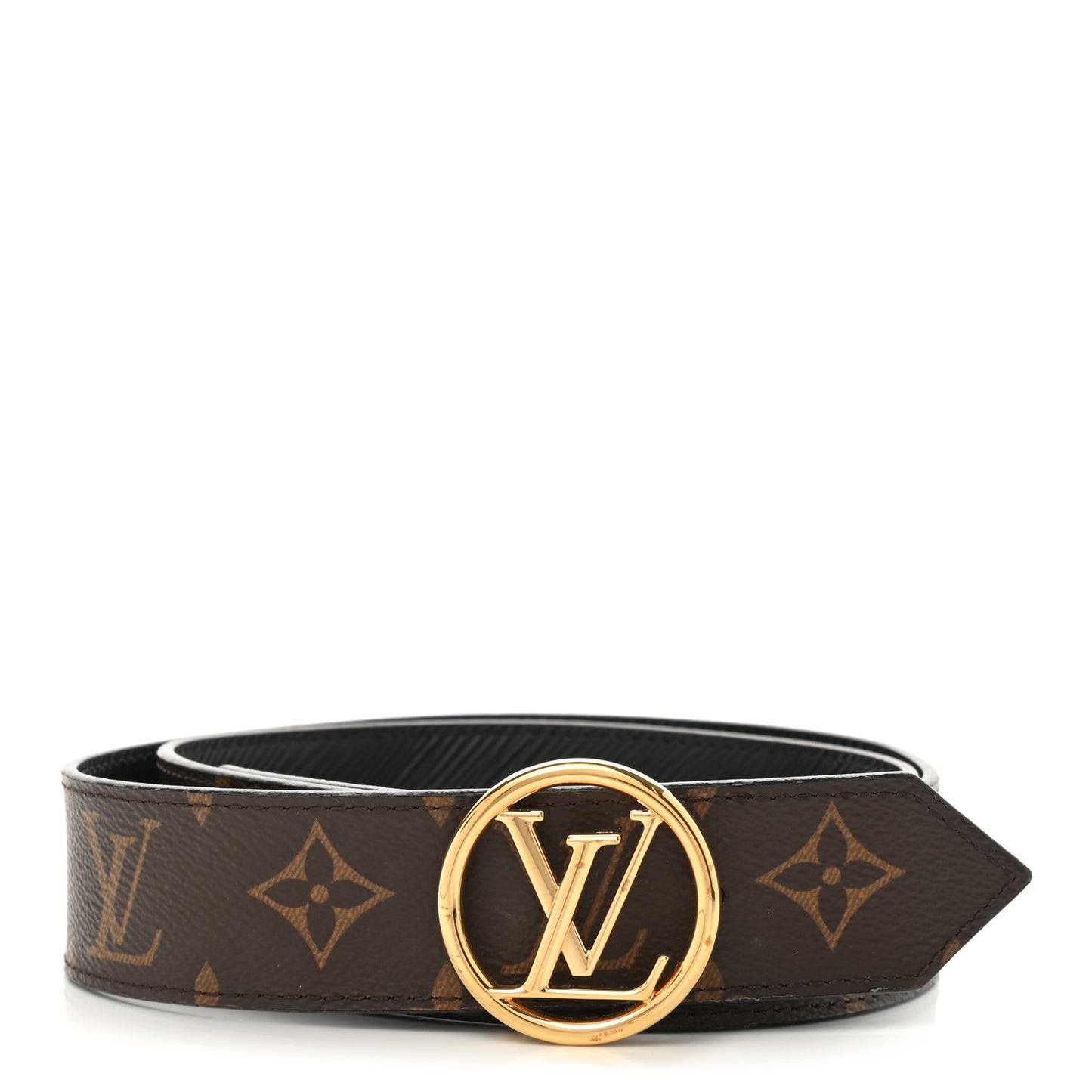 Monogram Epi 35mm LV Circle Reversible Belt 85 34 Black