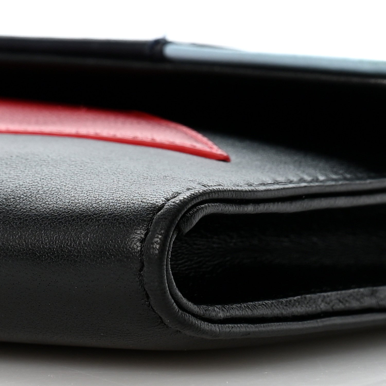 Chanel Lambskin Airlines Wallet On Chain WOC Blue Black Red 10 of 12
