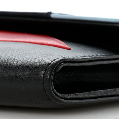 Chanel Lambskin Airlines Wallet On Chain WOC Blue Black Red 10 of 12