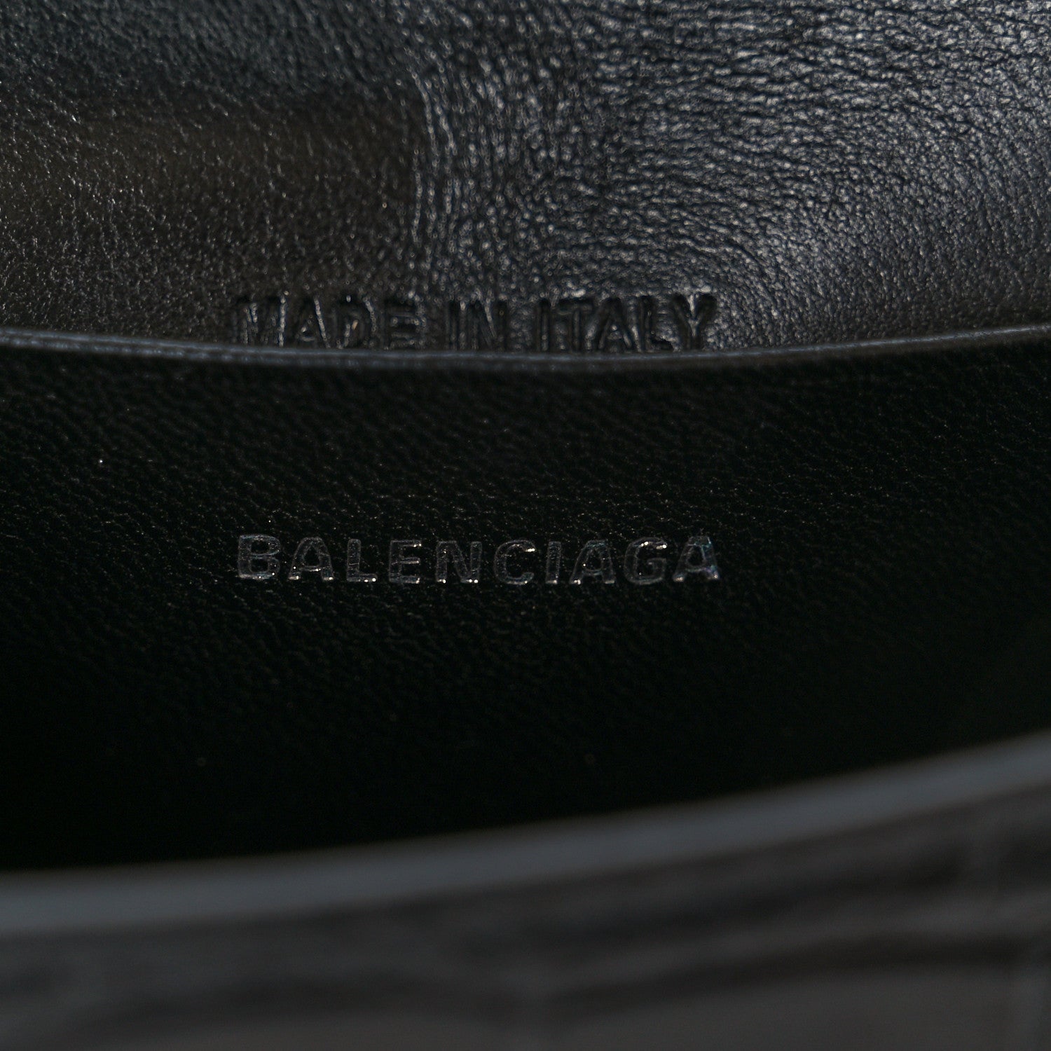 Balenciaga Shiny Calfskin Monochrome Crocodile Embossed Hourglass Top Handle Bag Mini Black 7 of 10