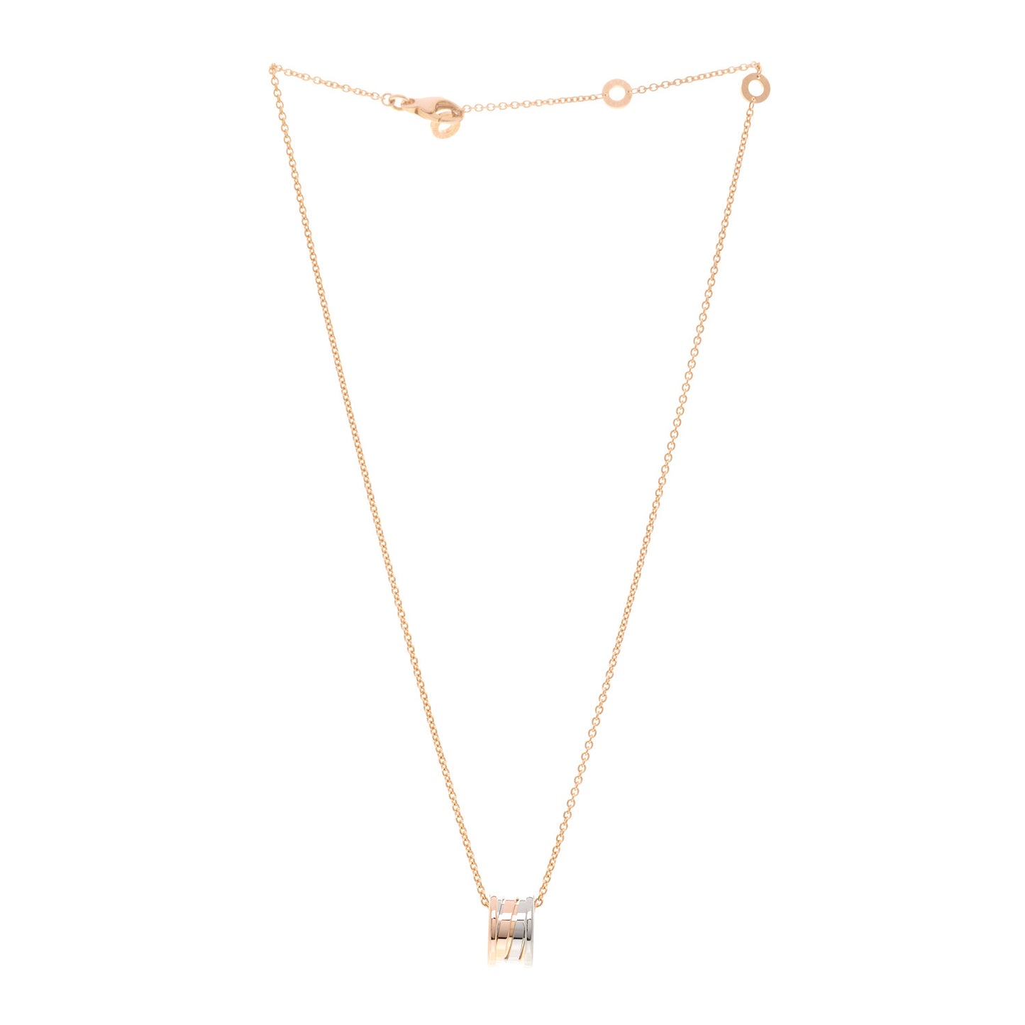 18K Rose White Gold B.Zero1 Pendant Necklace