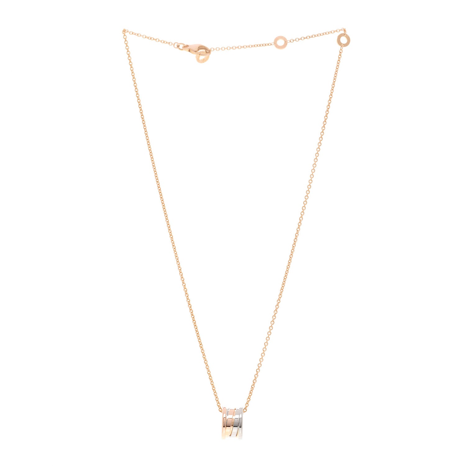Bulgari 18K Rose White Gold B.Zero1 Pendant Necklace 3 of 5