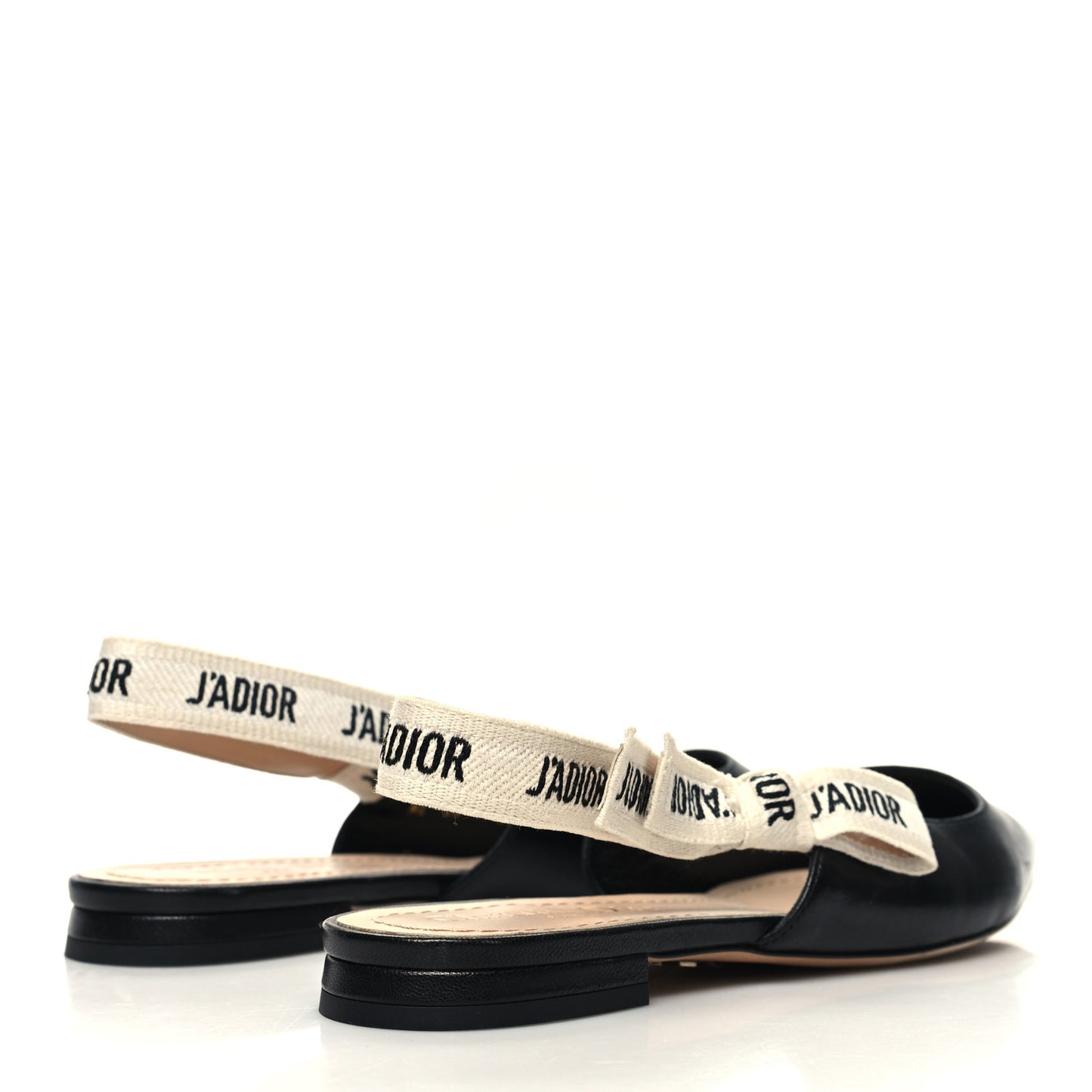 Lambskin Ribbon J'Adior Slingback Ballet Flats 37.5 Black