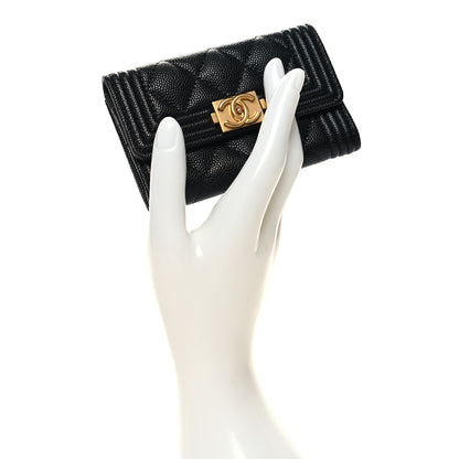 Chanel Caviar Quilted Boy Flap Card Holder Black 2 of 9