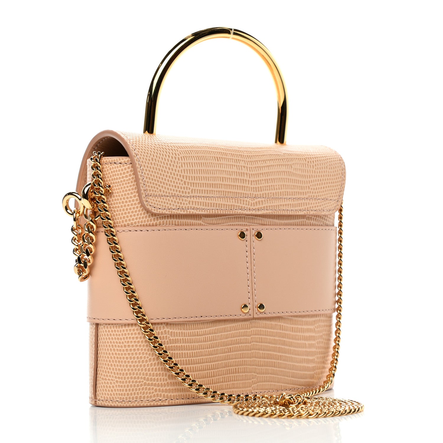 Chloe Calfskin Lizard Embossed Small Aby Lock Delicate Pink 2 of 3