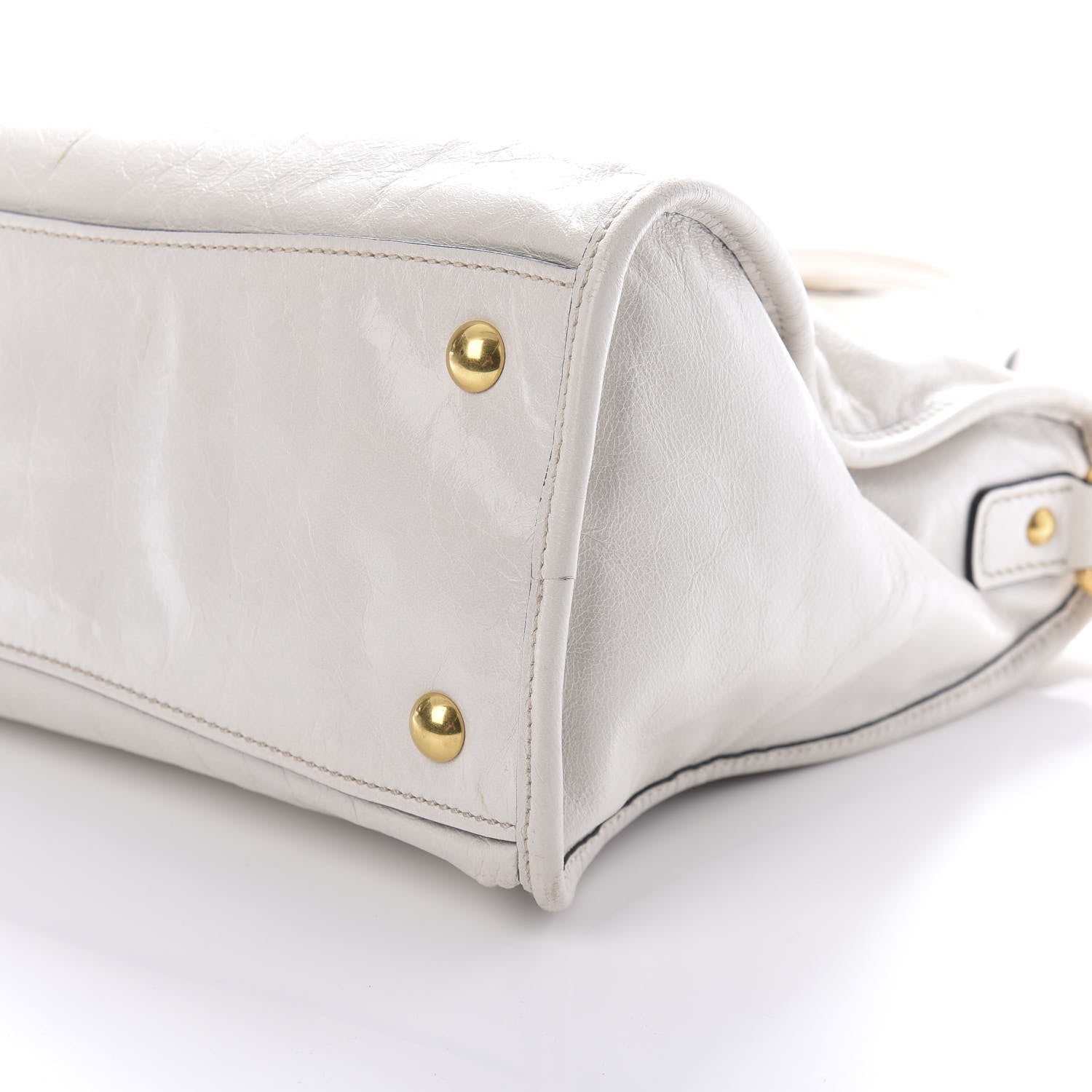 Miu Miu Vitello Shine Zip Tote Talco 8 of 14