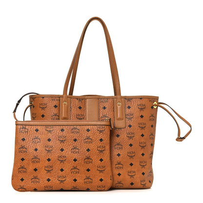 MCM Visetos Medium Liz Reversible Shopper Tote Cognac 1 of 20