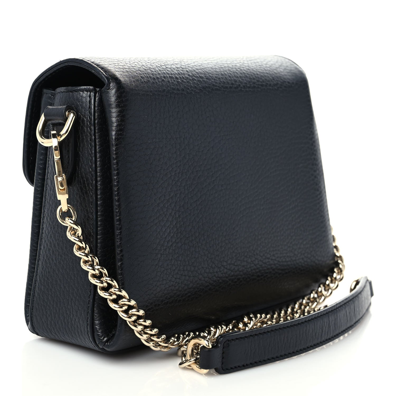 Gucci Dollar Calfskin Interlocking G Crossbody Bag Black 3 of 9