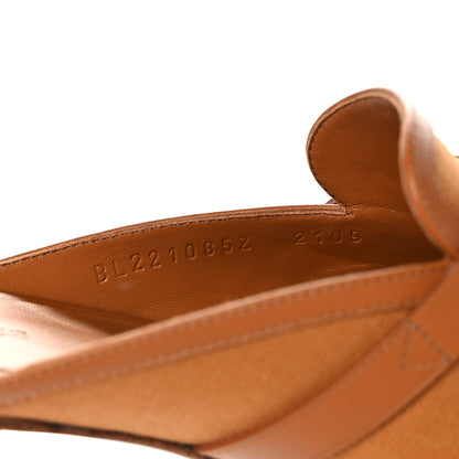 Hermes Cotton Canvas Calfskin Oz Mules 38 Naturel Beige Dore 8 of 9