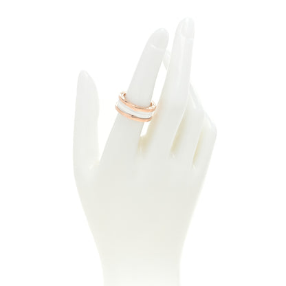 Bulgari 18K Rose Gold White Ceramic B.Zero1 Two-Band Ring 54 6.75 2 of 4