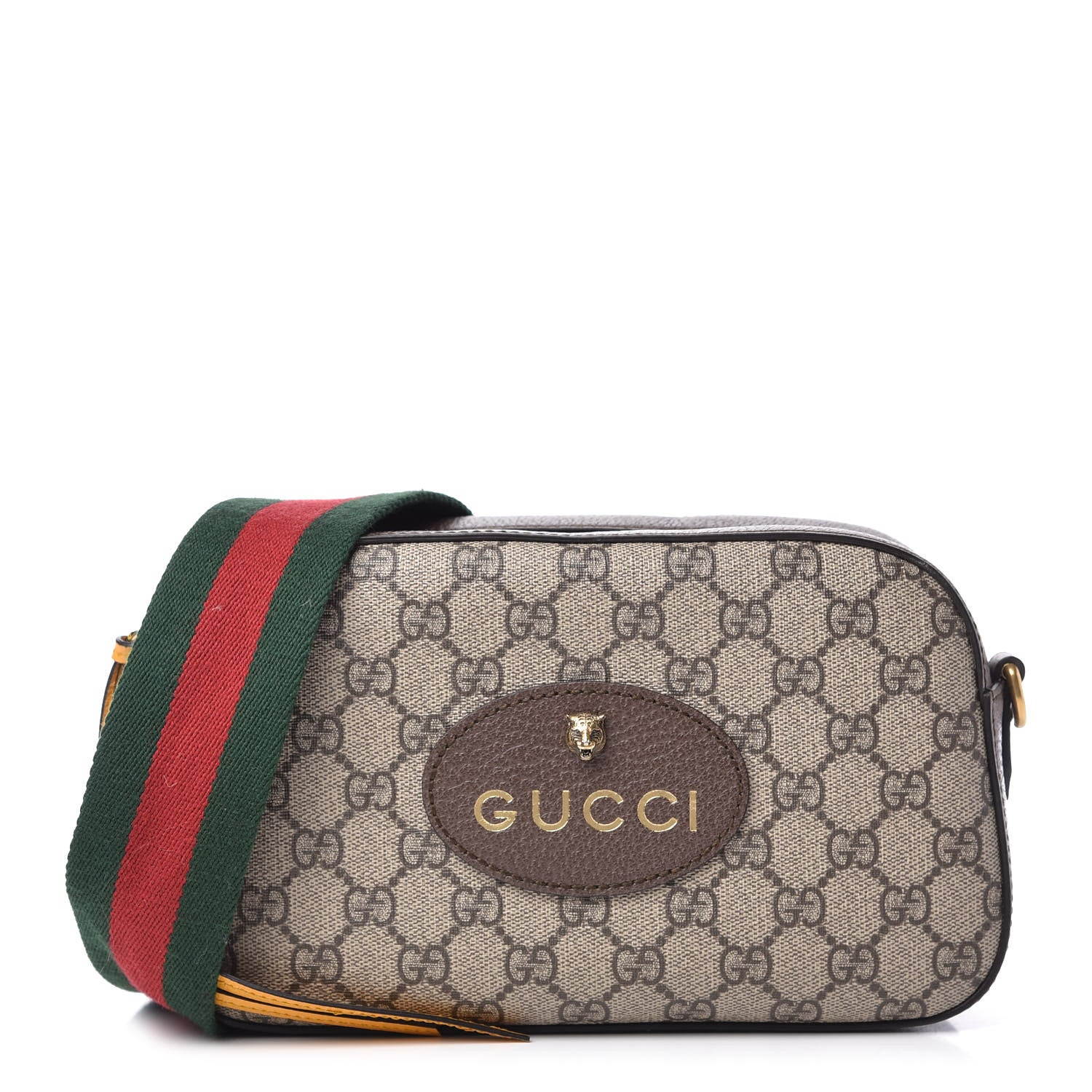 Gucci GG Supreme Monogram Web Neo Vintage Shoulder Bag Beige New Acero Crop 1 of 11