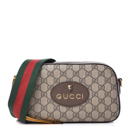 Gucci GG Supreme Monogram Web Neo Vintage Shoulder Bag Beige New Acero Crop 1 of 11