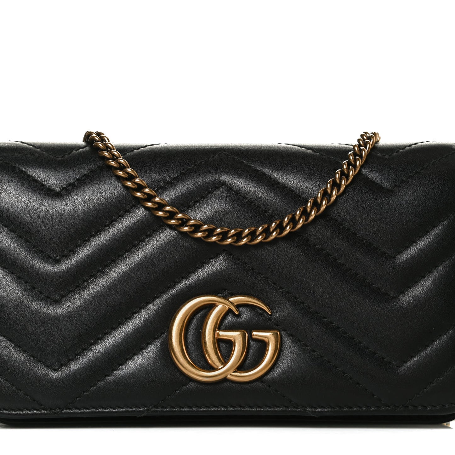 Calfskin Matelasse GG Marmont Mini Bag Black