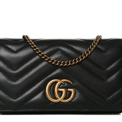 Gucci Calfskin Matelasse GG Marmont Mini Bag Black 7 of 12