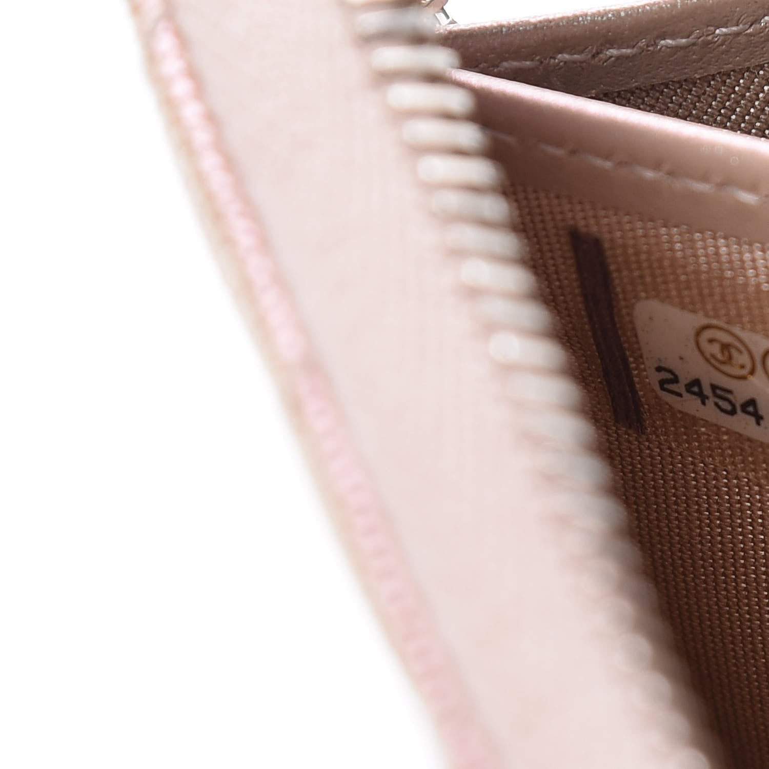 Chanel Metallic Caviar Chevron Quilted Large Gusset Zip Around Wallet Light Gold 6 of 11