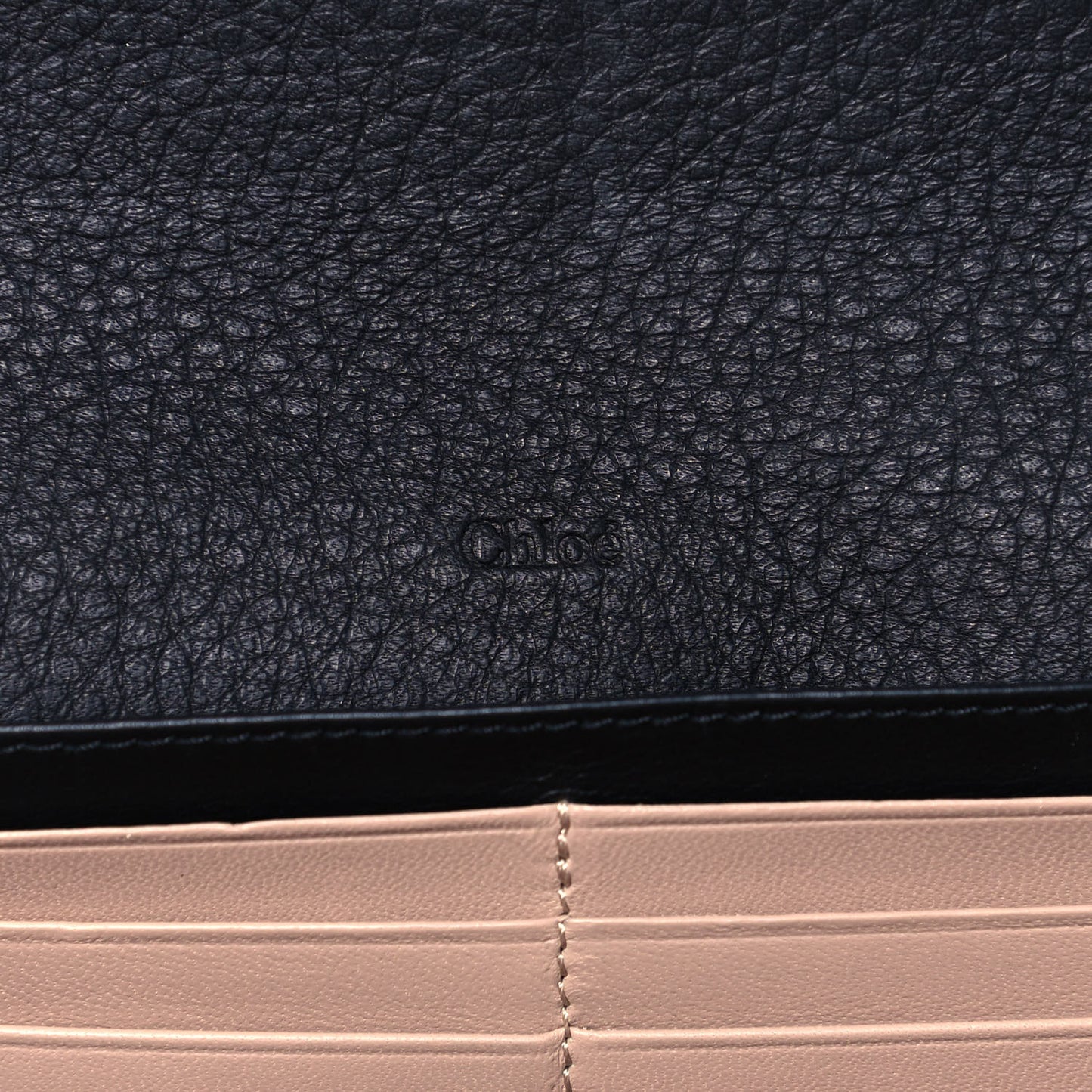 Smooth Calfskin Alphabet Long Wallet Black
