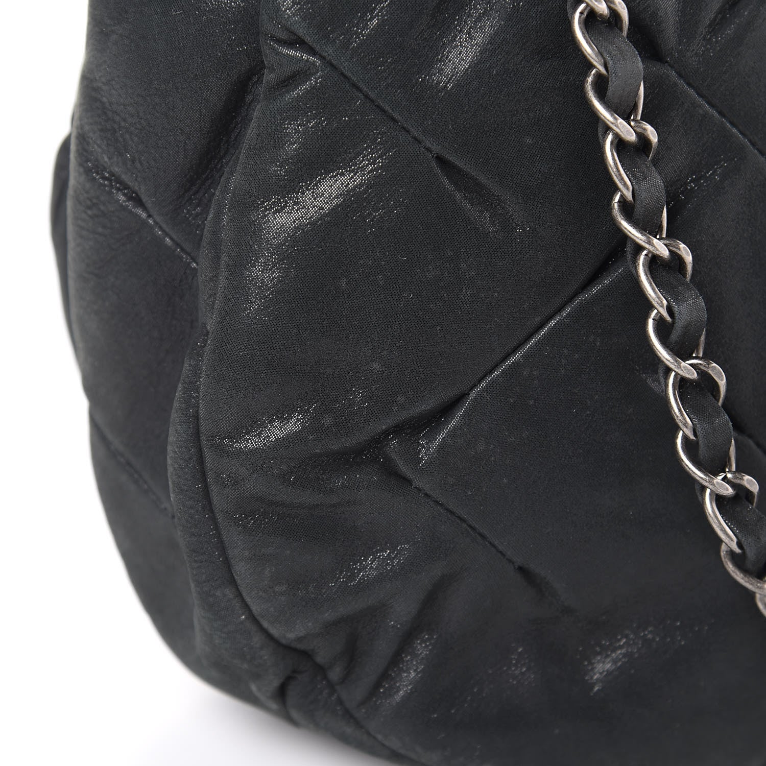 Chanel Iridescent Calfskin Glint Flap Black 14 of 15
