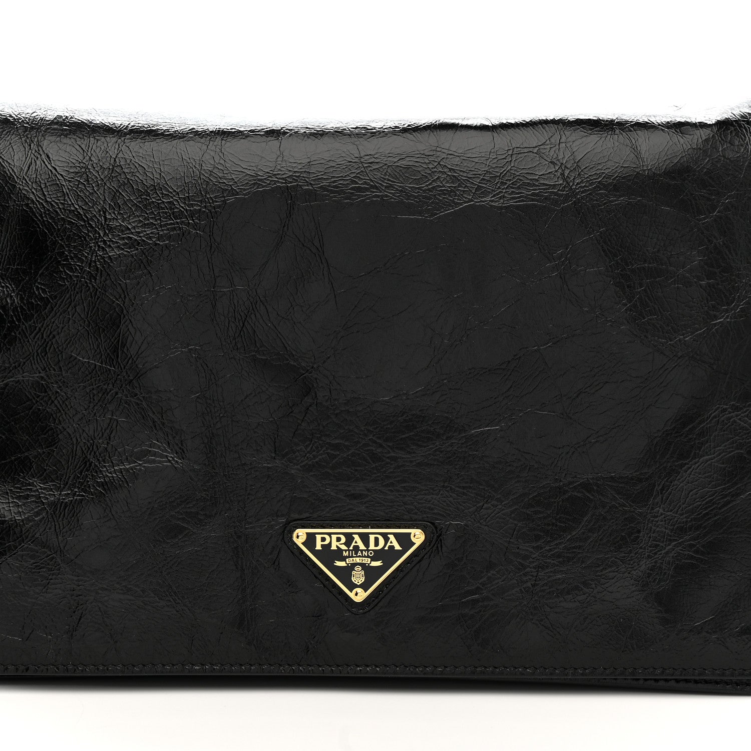 Prada Soft Lux Calfskin Triangle Medium Shoulder Bag Black 8 of 11