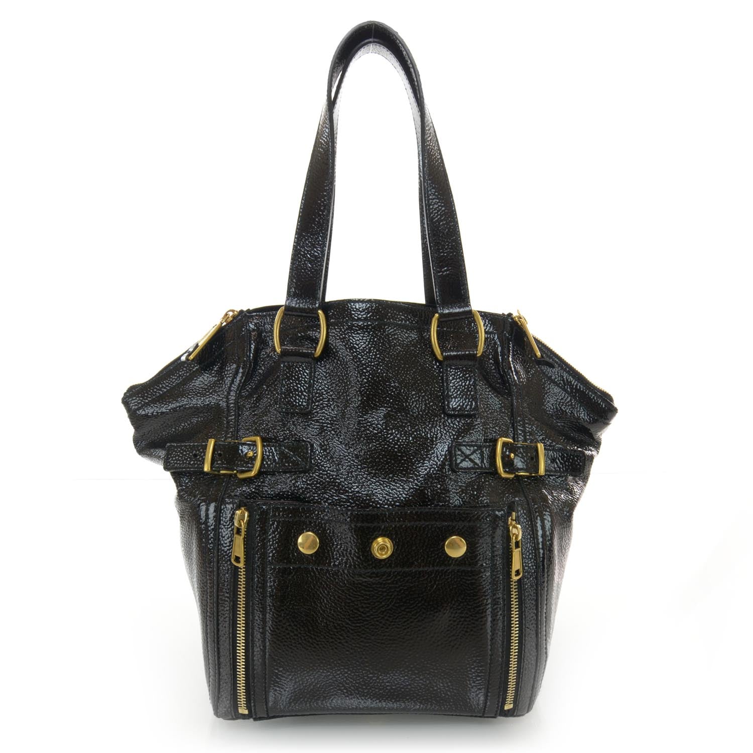 Saint Laurent Patent Large Downtown Tote Black 1 of 7
