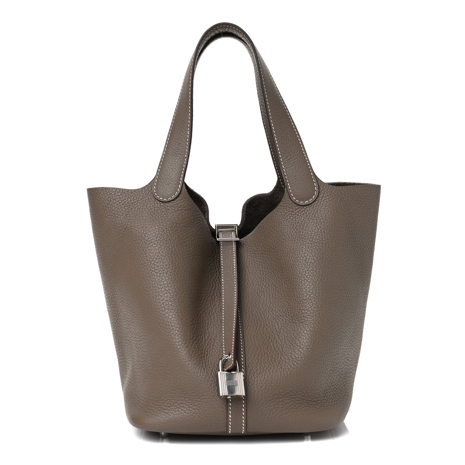 Hermes Taurillon Clemence Picotin Lock 22 MM Etoupe 1 of 10