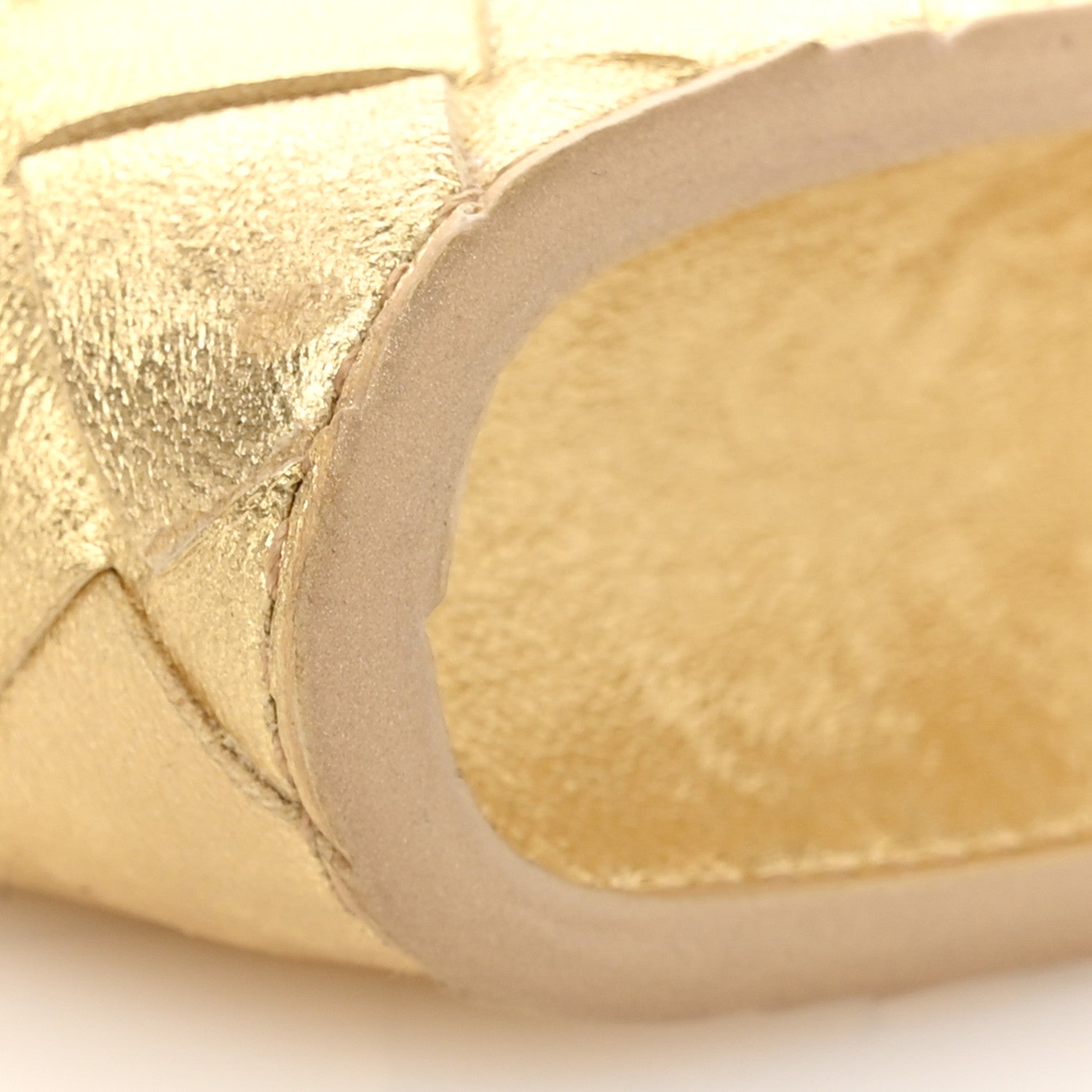 Bottega Veneta Metallic Satin Lambskin Intrecciato Long Andiamo Top Handle Clutch Gold 10 of 10