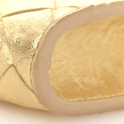 Bottega Veneta Metallic Satin Lambskin Intrecciato Long Andiamo Top Handle Clutch Gold 10 of 10
