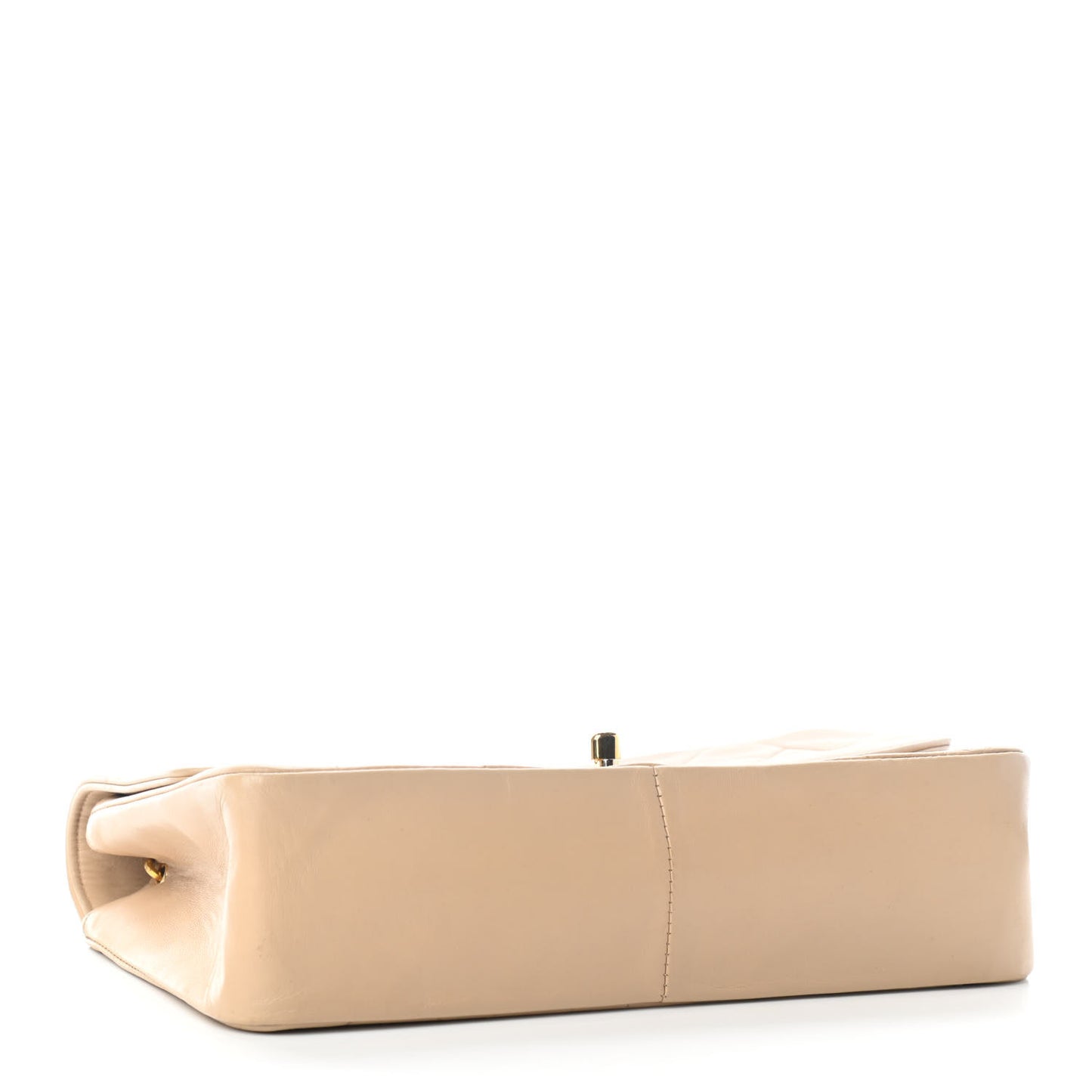 Lambskin Quilted Small Single Flap Beige