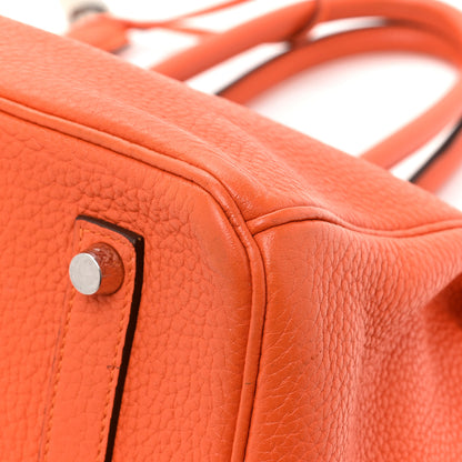 Hermes Taurillon Clemence Birkin 35 Orange 10 of 12