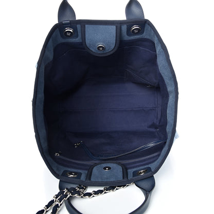 Chanel Canvas Sequin Medium Deauville Tote Navy 4 of 10