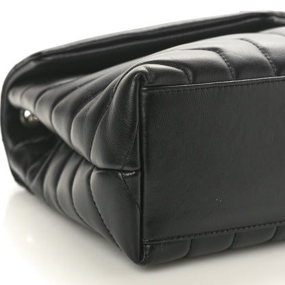 Saint Laurent Calfskin Y Quilted Monogram Small Loulou Chain Satchel Black 8 of 10