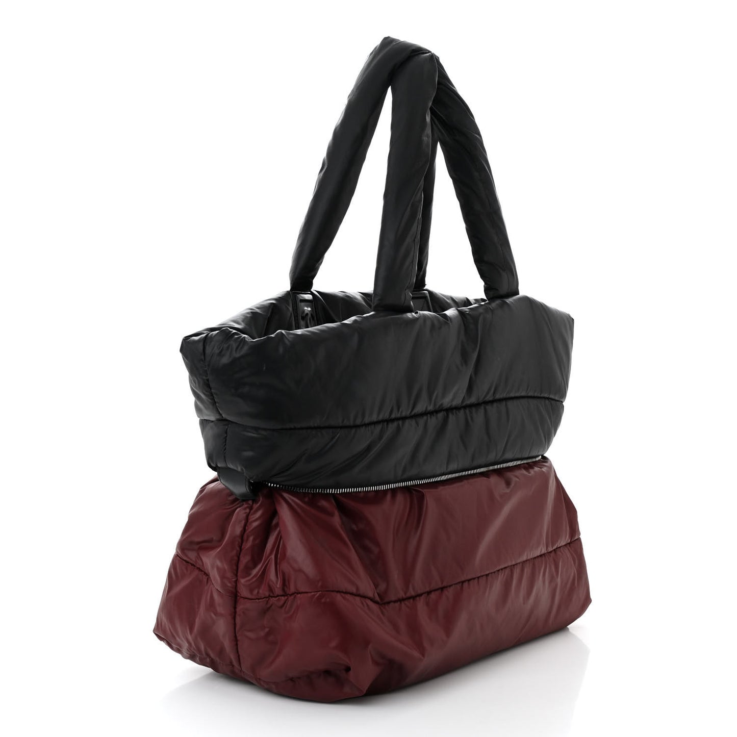 Nylon Quilted Large Coco Cocoon Tote Black