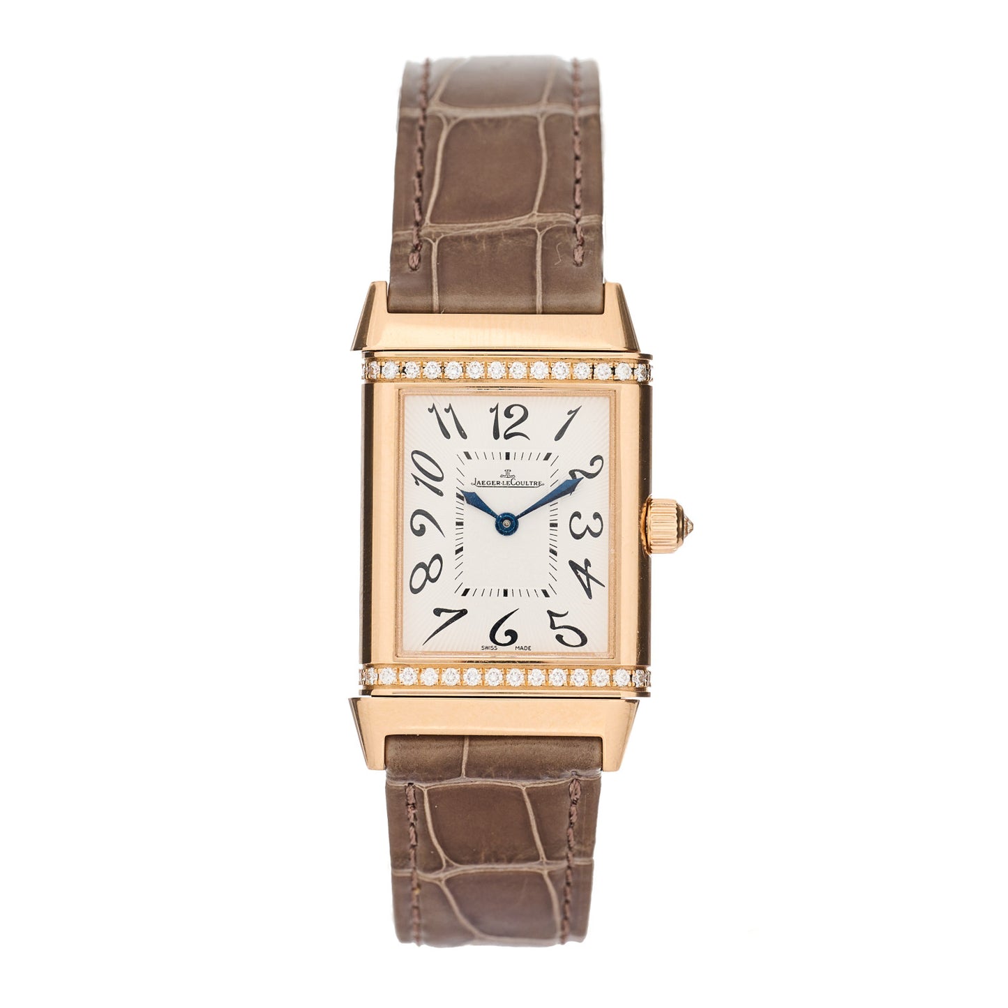 18K Rose Gold Diamond 23mm Reverso Classic Duetto Manual Winding Watch Q2562402
