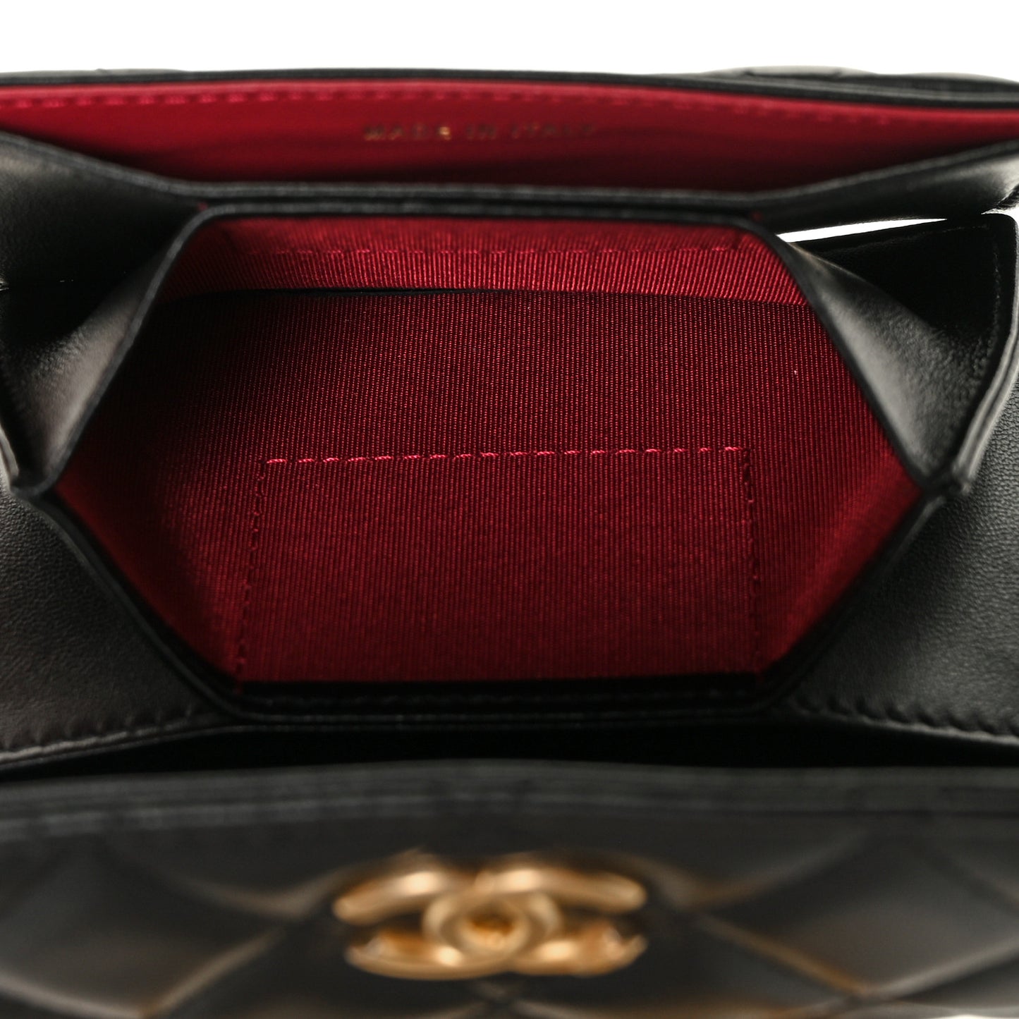 Lambskin Quilted Pearl Crown Clutch With Chain Black