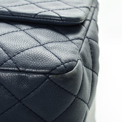 Chanel Washed Caviar Quilted Jumbo Single Flap Blue Roi 9 of 9