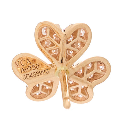 Van Cleef & Arpels 18K Rose Gold Diamond Mini Frivole Pave Earrings 4 of 5