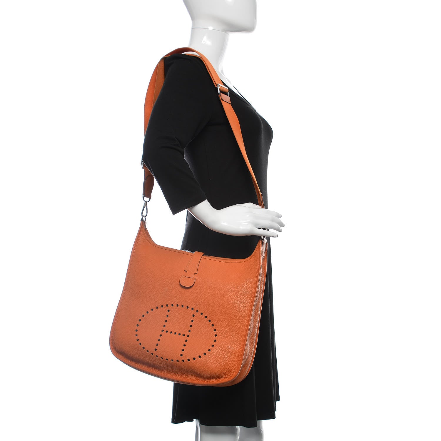 Hermes Taurillon Clemence Evelyne III GM Orange 2 of 21