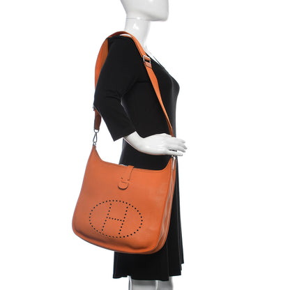 Hermes Taurillon Clemence Evelyne III GM Orange 2 of 21