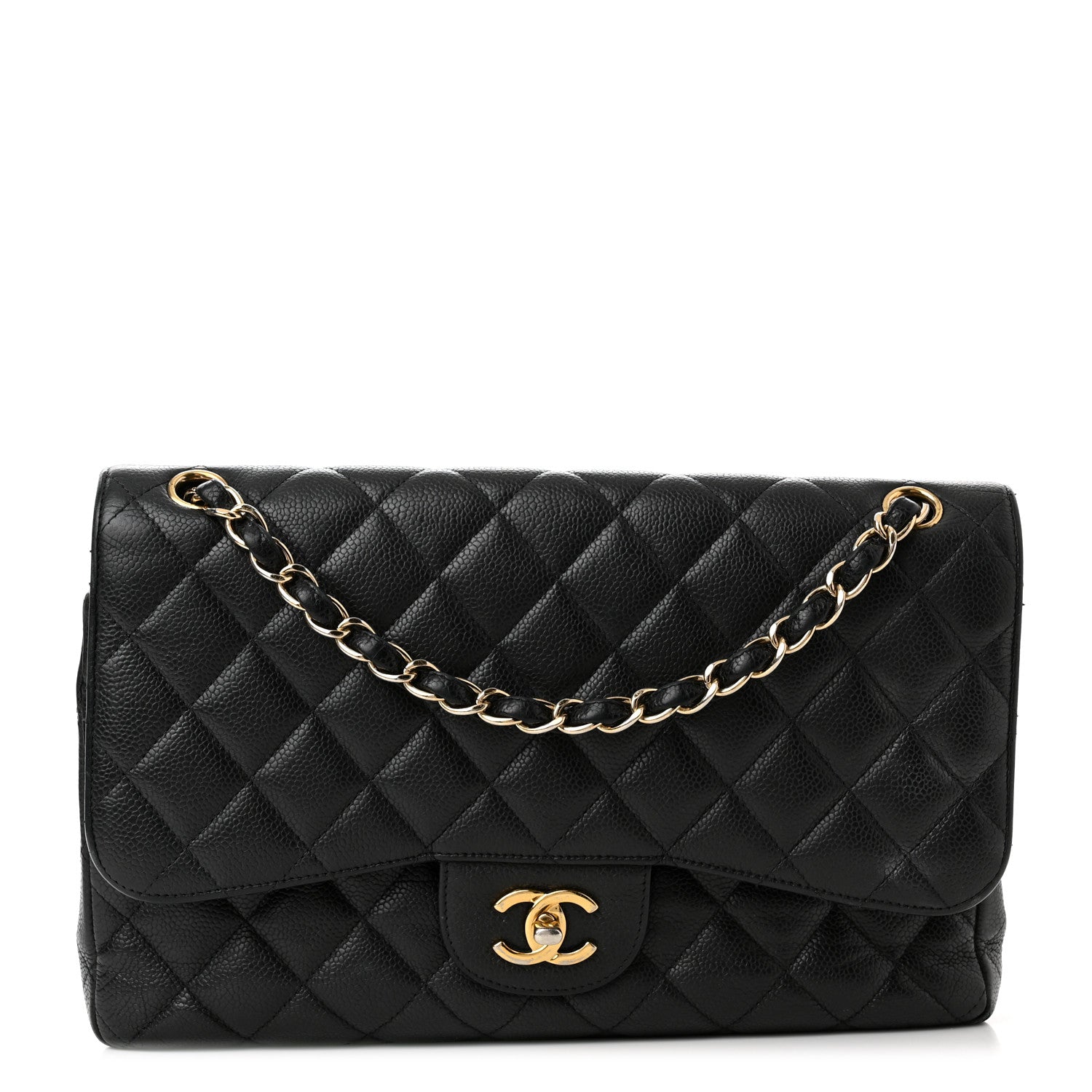 Chanel Caviar Quilted Jumbo Double Flap Black 1 of 17
