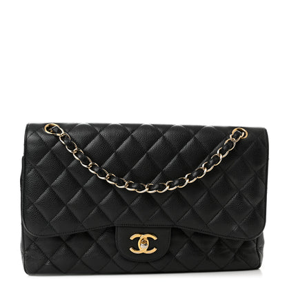 Chanel Caviar Quilted Jumbo Double Flap Black 1 of 17