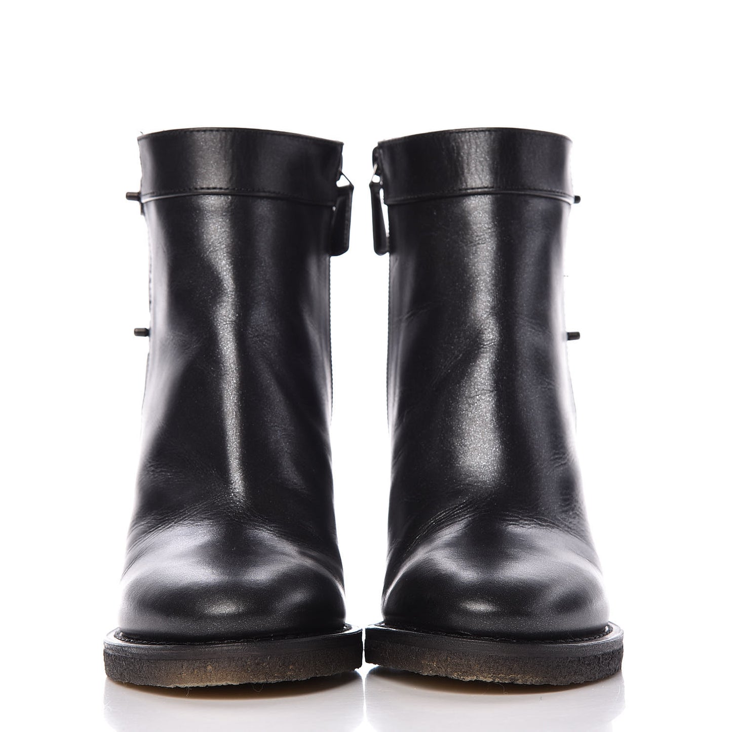 Iridescent Goatskin CC Turnlock Short Boots 37.5 Black