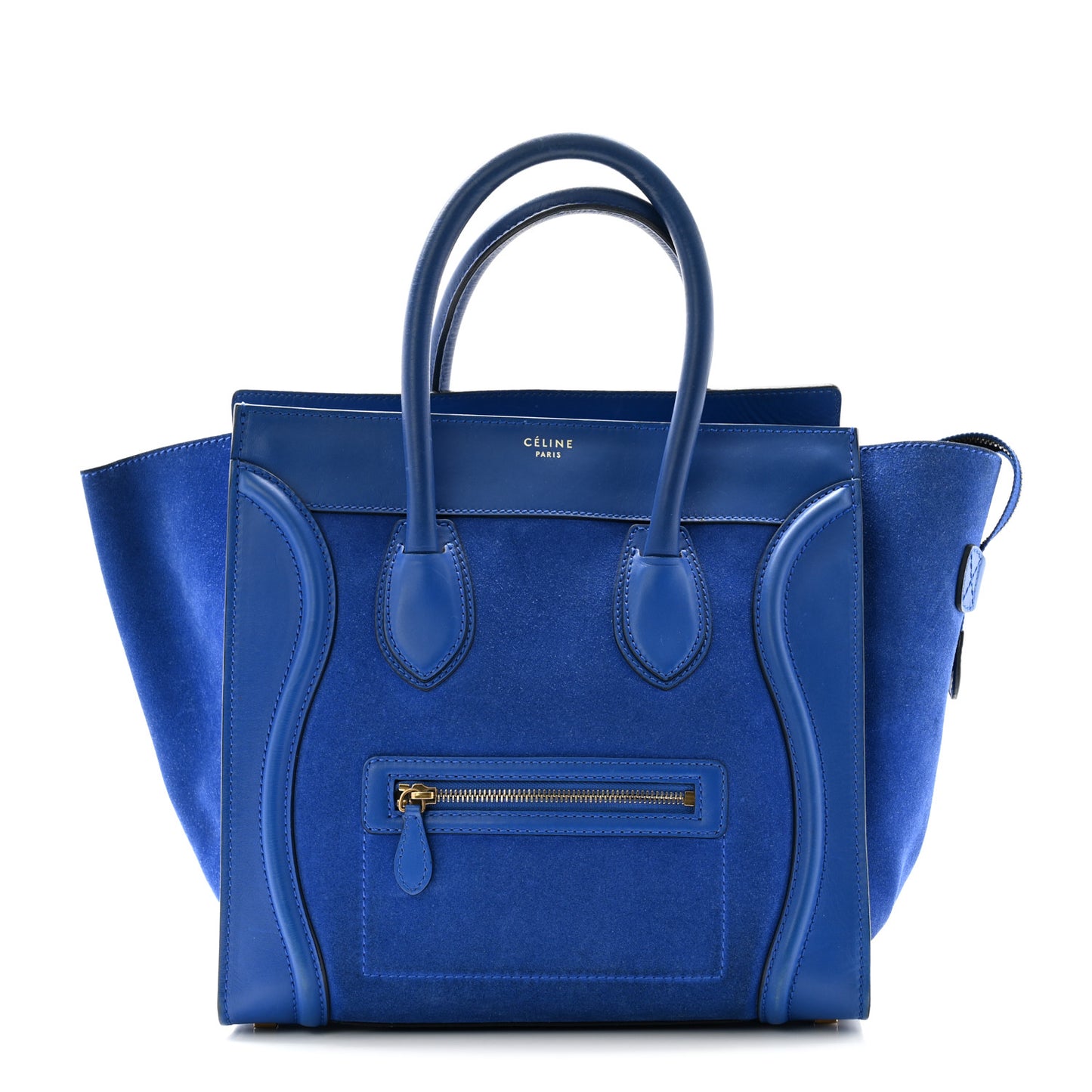 Smooth Calfskin Suede Mini Luggage Royal Blue
